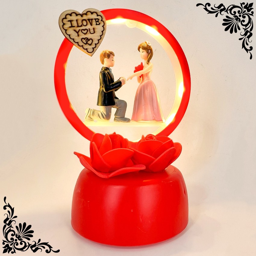 JaipurCrafts Resin Romantic Valentine Love Couple Statue 12 CM Silve