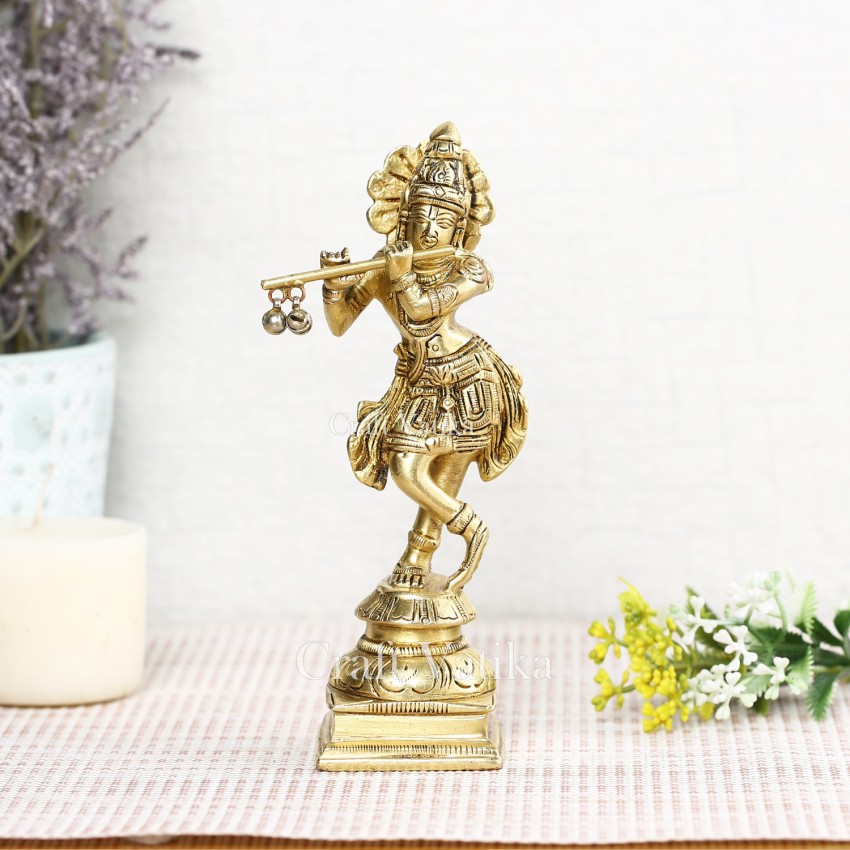 CraftVatika Brass Krishna Idol Murti Showpiece Statue Decorative Showpiece  - 15.24 cm Price in India - Buy CraftVatika Brass Krishna Idol Murti Showpiece  Statue Decorative Showpiece - 15.24 cm online at