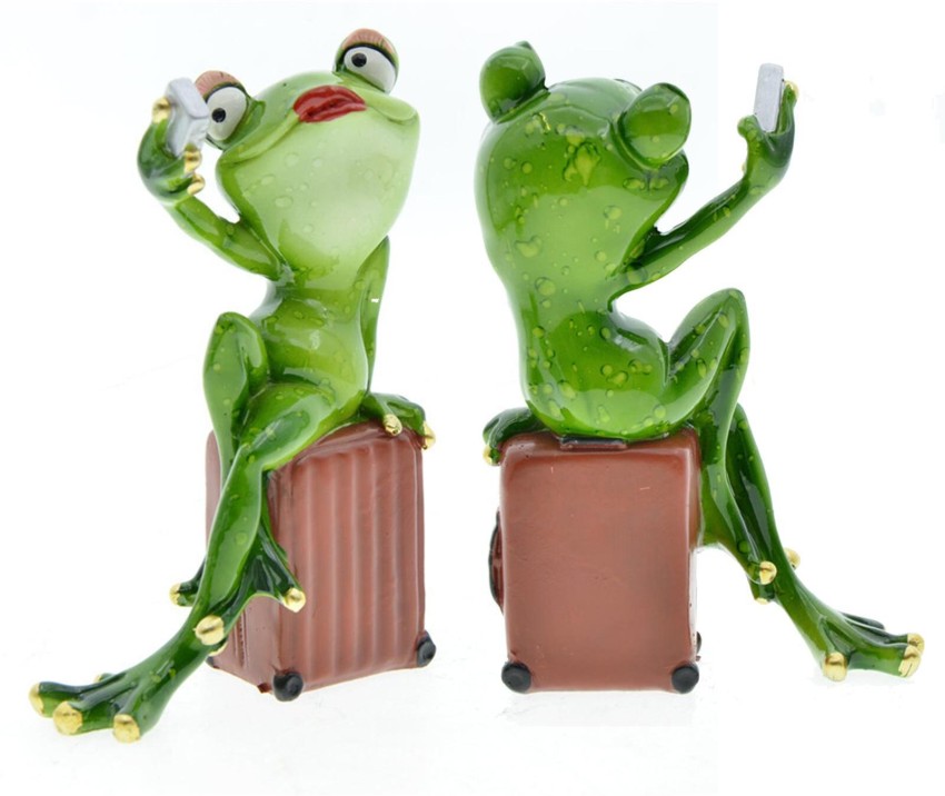 BNF Creative Frog Statue Resin Lawn Tabletop Yard Sculpture Decor