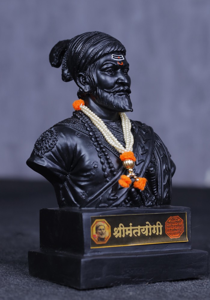 Fibre Black Fiber Shivaji Maharaj 3D Statue, For Interior Decor