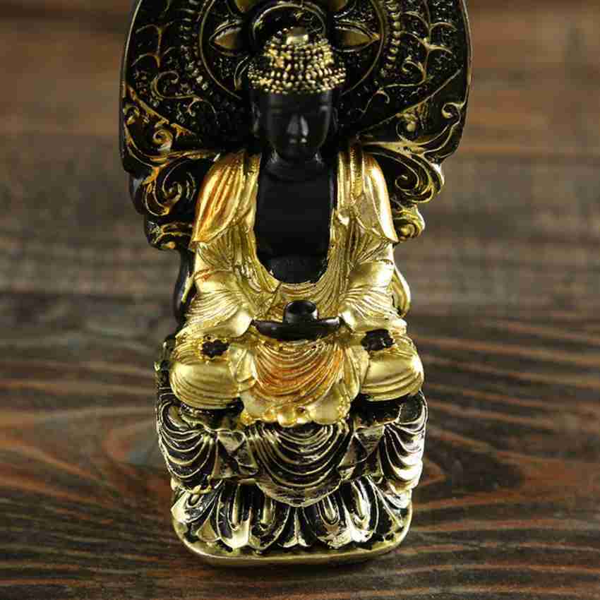 Kwan-yin Statue Chinese Carving Crafts Temple Ornament Wooden Decoration 