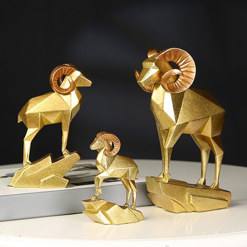 Home Figurine Statue Decor Ornament,Brass Goat Statue Miniature Animal  Props Metal Sculpture Home Office Desk Decor Ornament : : Home