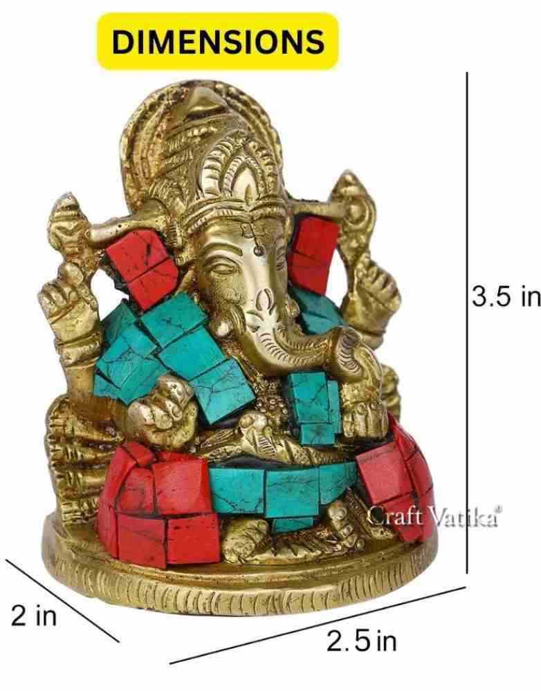 Collectible India Brass Taj Ganesha Idol Hindu God Ganesh Murti Gift Diwali  Puja Statue Home Decorative Decorative Showpiece - 8.89 cm Price in India - Buy  Collectible India Brass Taj Ganesha Idol