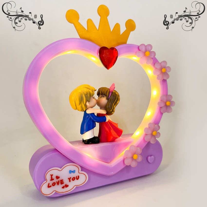 Buy ELEGANT LIFESTYLE Cute Couple Statue with LED Light & Flower for Home  Decor, Ideal Gift, Romantic Couple Bedroom Night Lamp & Decorative  Showpiece Online at Low Prices in India 
