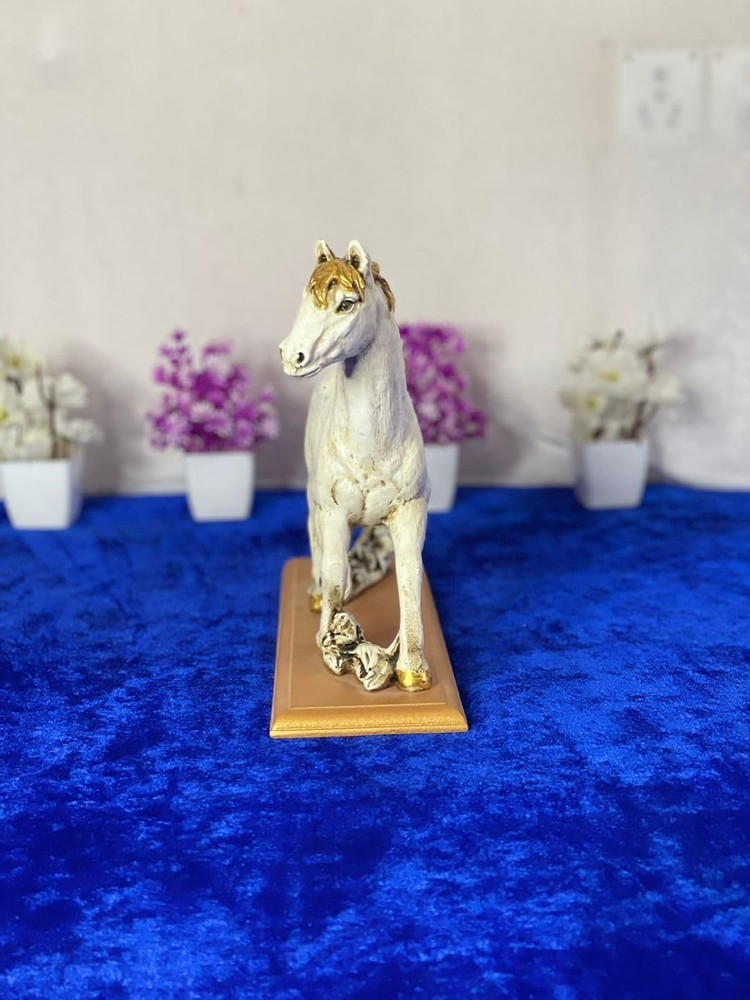 Rashmi Enterprises Resing White Running Horse for Home Decor Feng Shui Horse Good for Home Decorative Showpiece 10 cm Price in India Buy Rashmi Enterprises Resing White Running Horse for