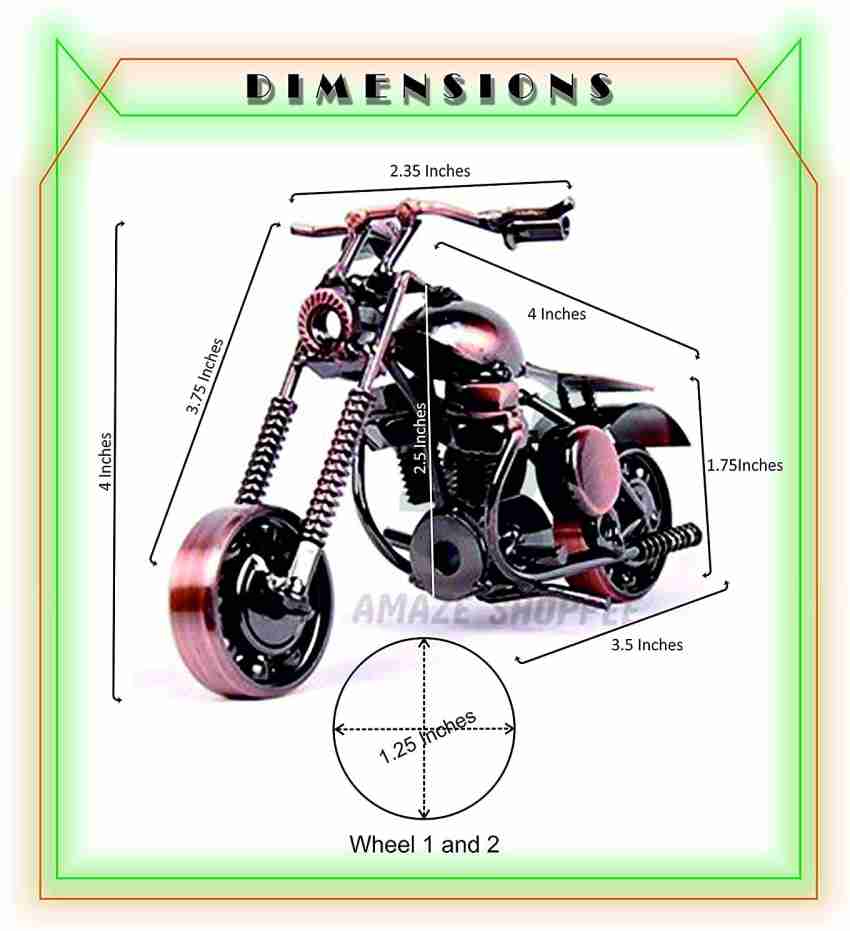 Motorcycle best sale dimensions inches