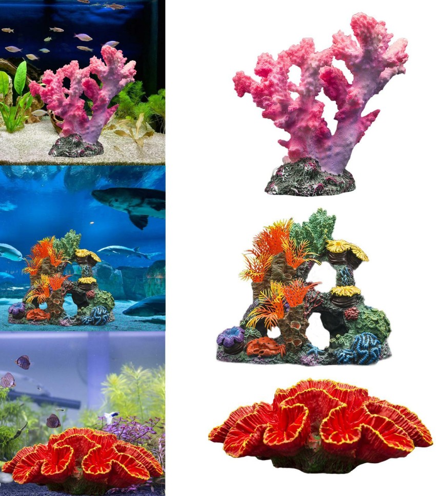 Artificial Resin Coral Reef Aquarium Ornaments Landscaping Fish Tank Decor  Home