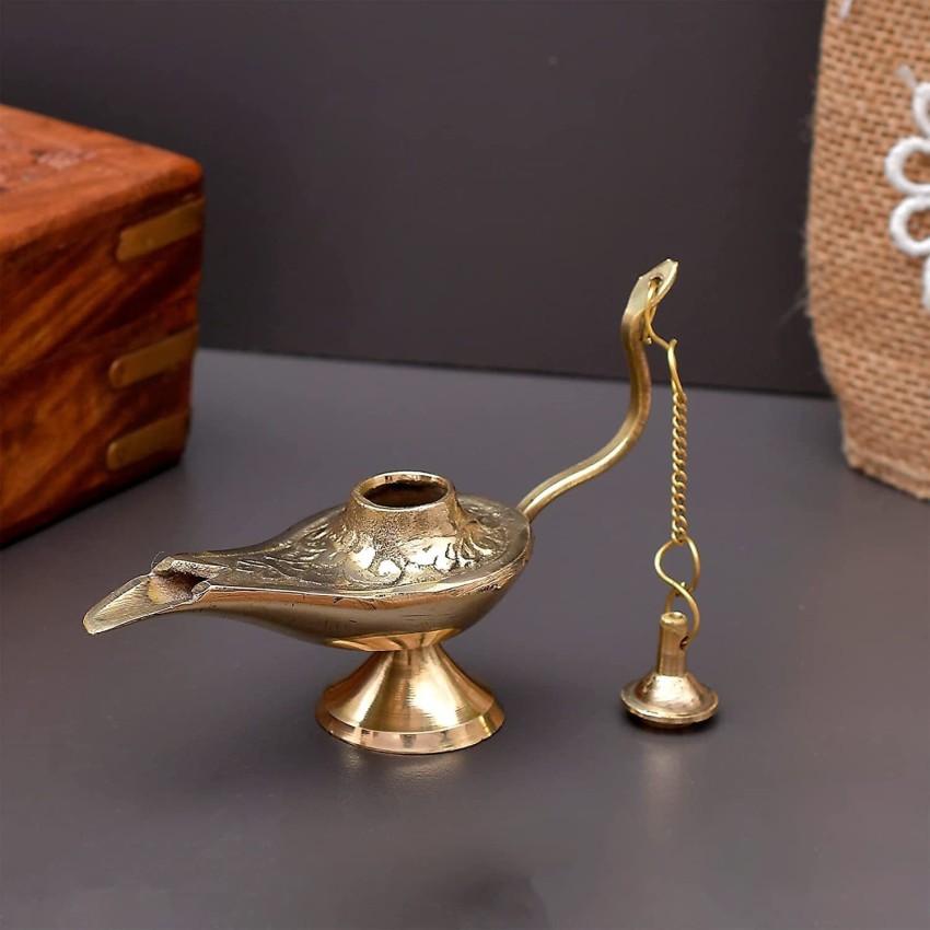 Aladin Genie lamps 6.5'' Golden Brass Magic Lamp Aladdin Chirag
