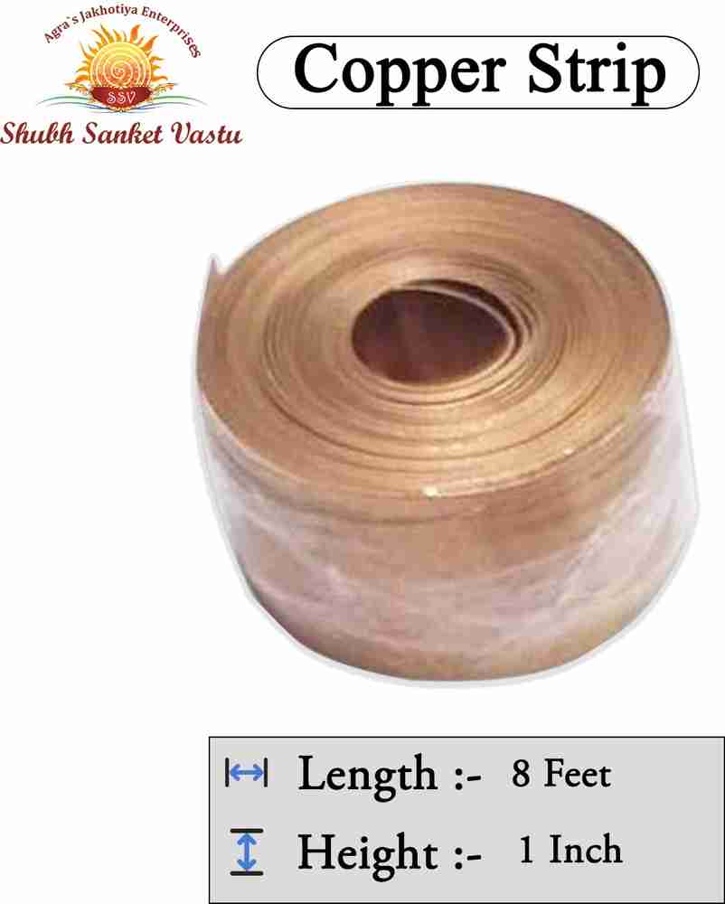 Shubh Sanket Vastu Copper Strip 1 inch Vastu Remedies 8 feet