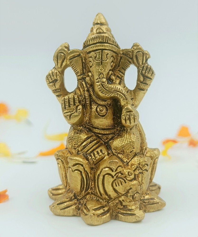 Brass ganpati idol for home decoration lord ganpati murti ganesh statue  puja gift small size