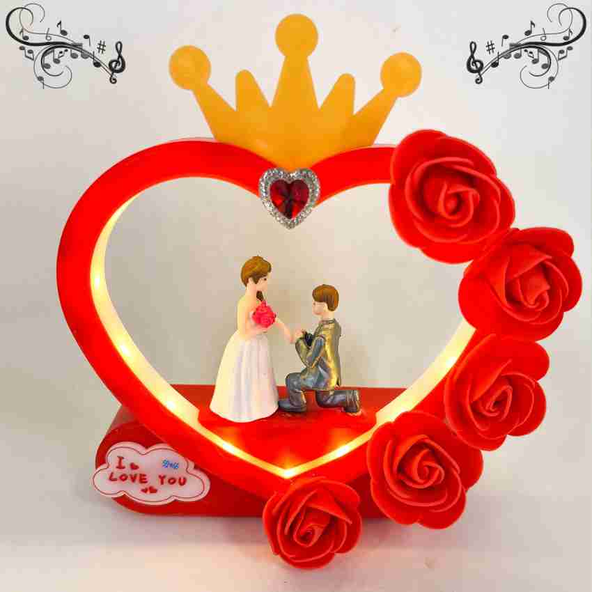 Buy Elegant Lifestyle Love Couple Statue with Music & Light for