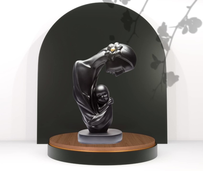 Mother and Child Figurine - Abstract Family Love Sculpture - Small Resin  Black Statue 6 Inches : : Home