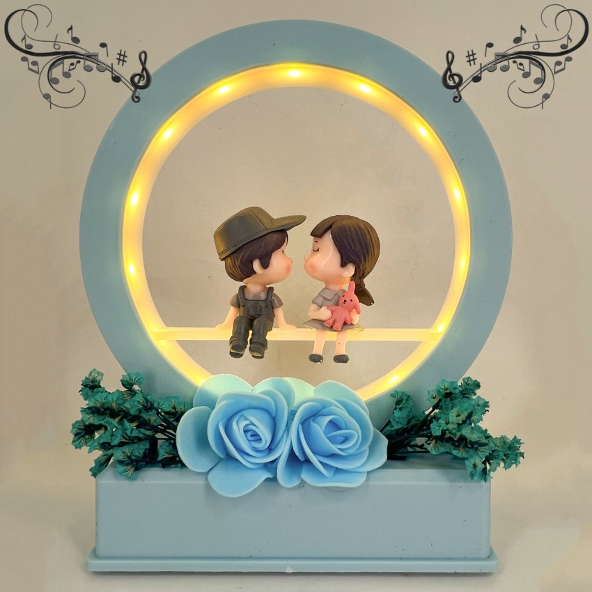 Elegant Lifestyle Love Couple Beautiful Statue with Music and