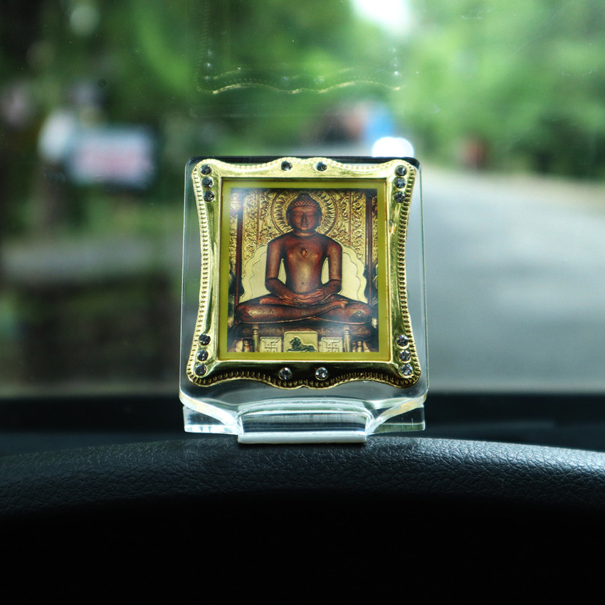 shoppersduniya Golden Lord Jain Mahavir Swami Idol for Car