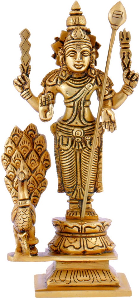 Buy Handcrafted Kartikeya Lord Murugan Brass Superfine Statue 20 –
