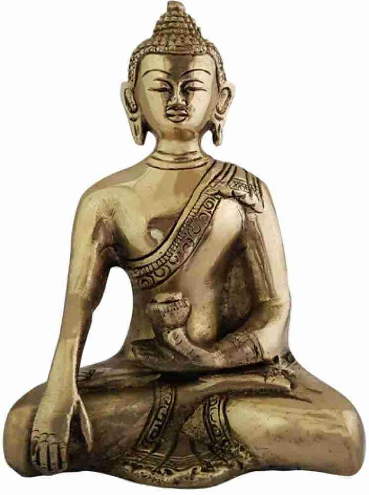 Buy Brass Buddha Statue Large, 63 Cm Big Brass Earth Touching Buddha Idol  With Stonework. Buddhist Temple Yoga Studio Meditation Room Decor. Online  in India 