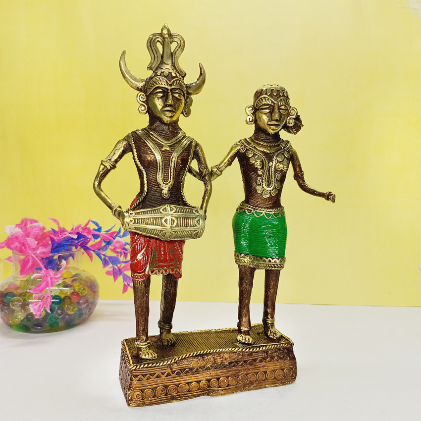Shabari Emporium Handmade Bell Metal Craft Tribal Madiya Madin Figurine Decorative Showpiece - 29 cm Price in India - Buy Shabari Emporium Handmade Bell Metal Craft Tribal Madiya Madin Figurine Decorative Showpiece -