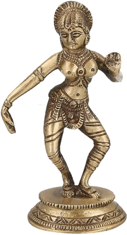 KAAC HANDICRAFTS Brass Dancing Apsara Lady Statue, 6X 3 x 2.5