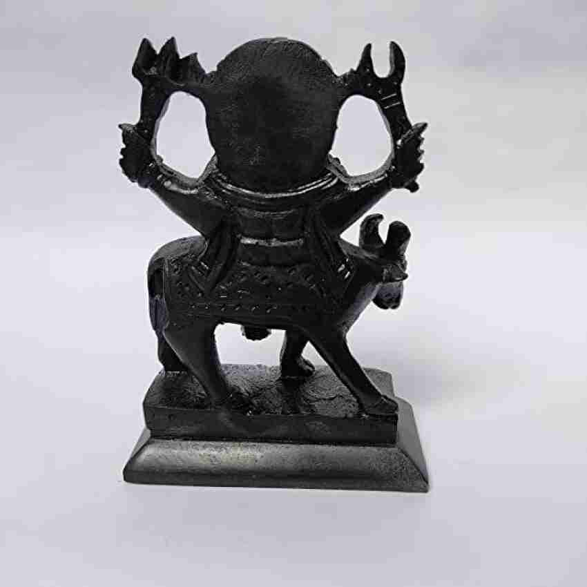 Vintagebharat marble stone Lord Shani Deva idol, stone outlet Shani Deva statue, stone Shani Maharaj statue, Shani Deva figurine, black Shani deva