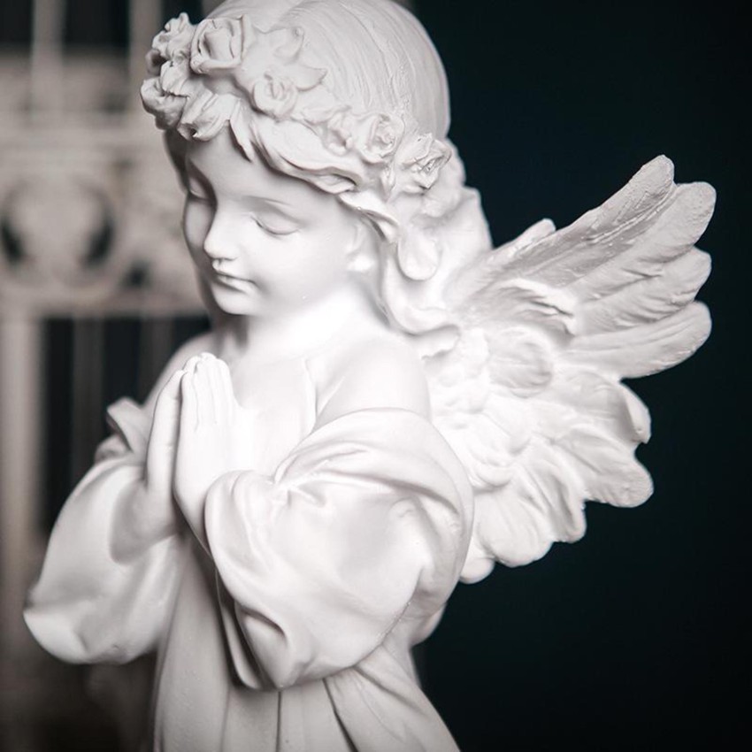 1pc Adorable Résine Ange Figurine Statue, Bureau Ornaments