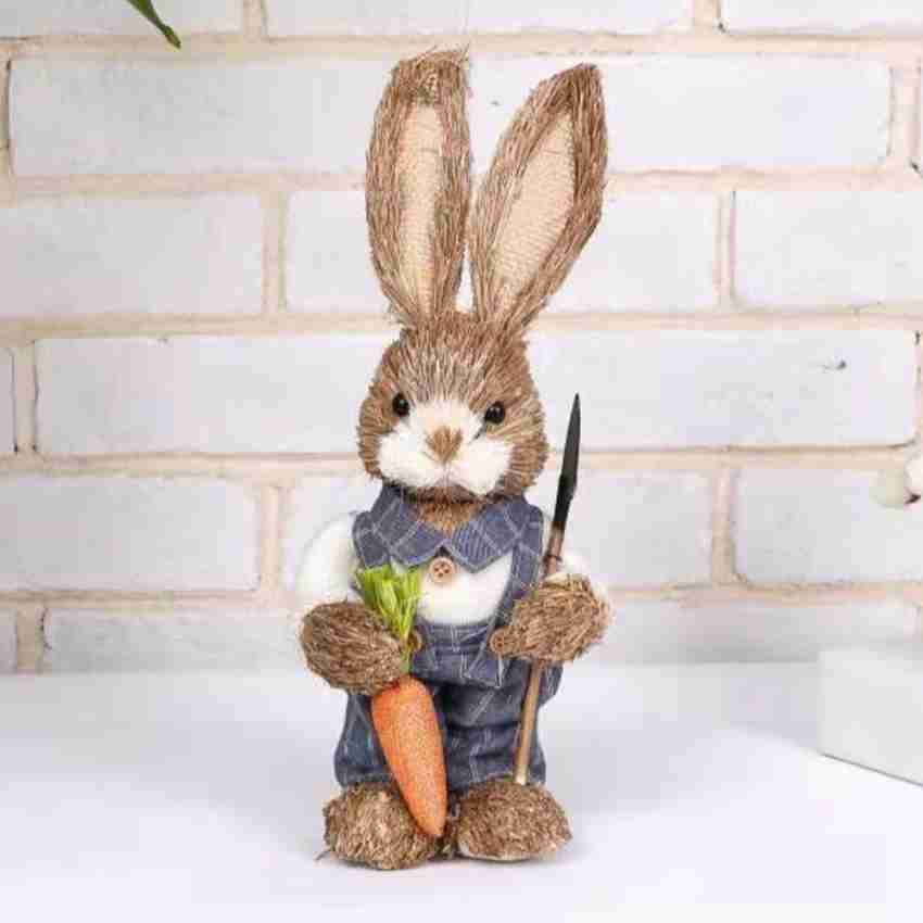 BNF Straw Rabbit Easter Farmer Bunny Figure w/Carrot for Wedding Party  Decor Cowboy Decorative Showpiece - 5 cm Price in India - Buy BNF Straw Rabbit  Easter Farmer Bunny Figure w/Carrot for