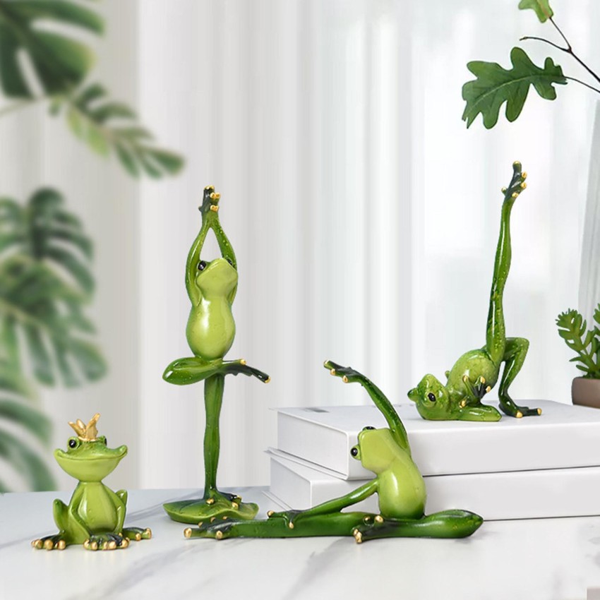 3 decorative yoga frogs