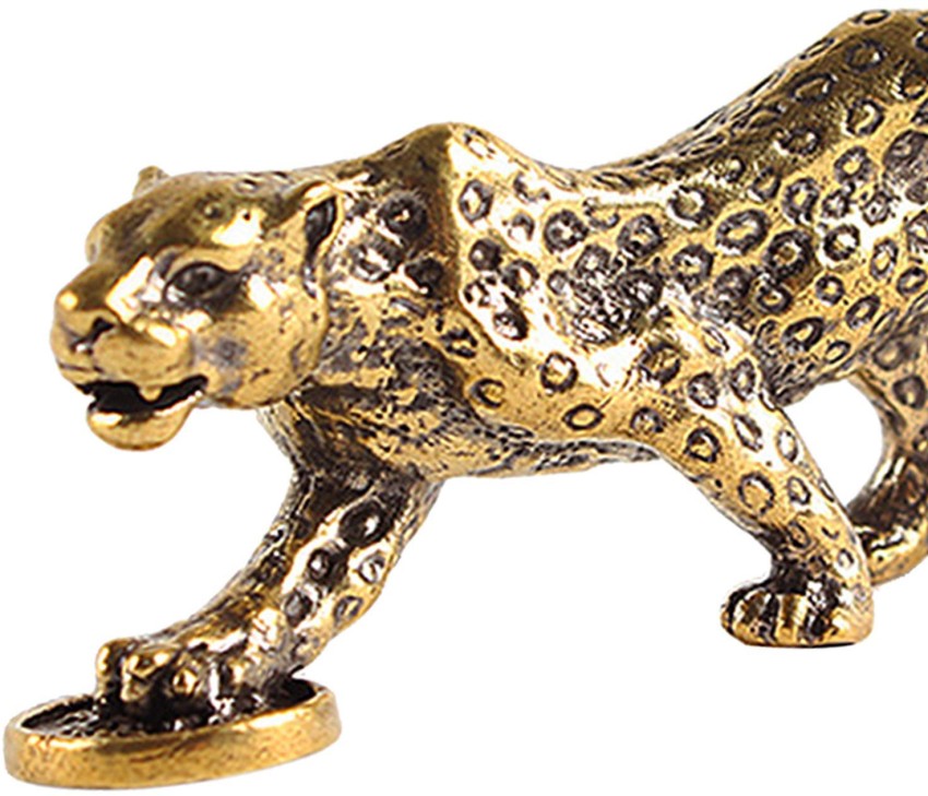 Vintage Brass Cheetah Figurine, Brass Leopard Figurine 