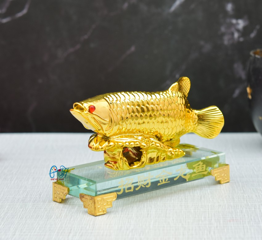 Archna Handicraft Feng Shui Golden Arowana Fish Strong Wealth Symbol &  Protects Mishaps(2.5X4) Decorative Showpiece - 5 cm Price in India - Buy  Archna Handicraft Feng Shui Golden Arowana Fish Strong Wealth