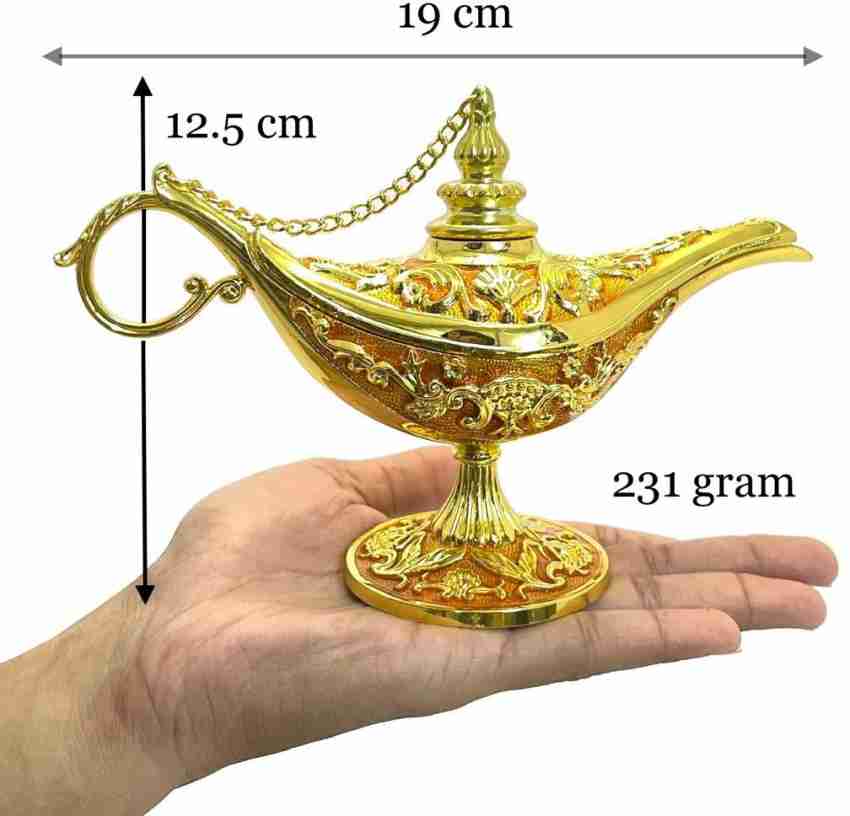 Brass Aladdin Genie Lamps Incense Burners,Aladdin Genie Lamp Brass Color  Home and Table Decoration,Vintage Brass Oil Lamp Aladin Chirag Decorative  Handicraft Brass Incense Burner : : Home