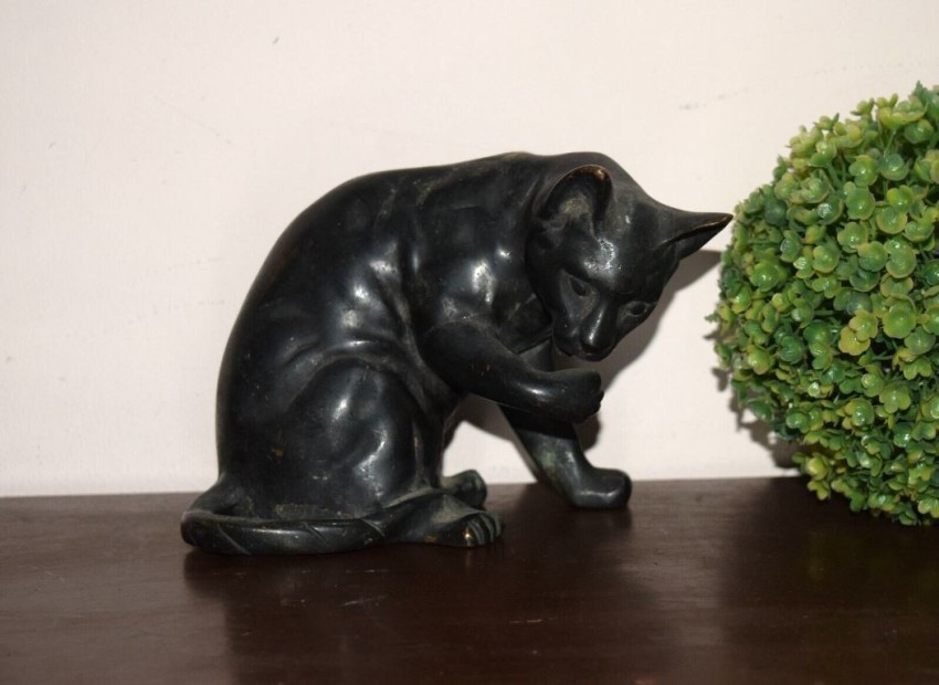 Buy Antique Sleeping Cat Statue Decorative Cat Showpiece for Home