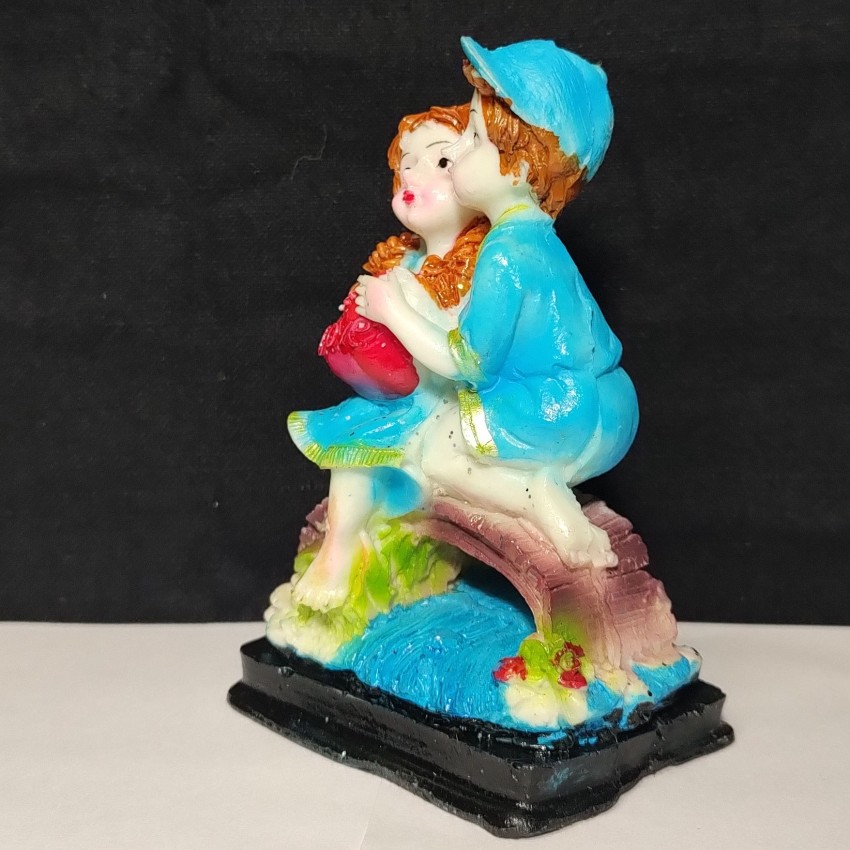 Decorative Statue, Collectible Sculpture Figurine Resin Crafts for Table Blue S, Size: Medium