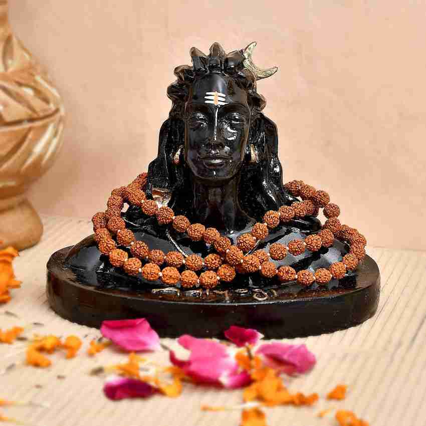 3 inch Adiyogi Statue with Rudraksha Mala for Car Accessories for