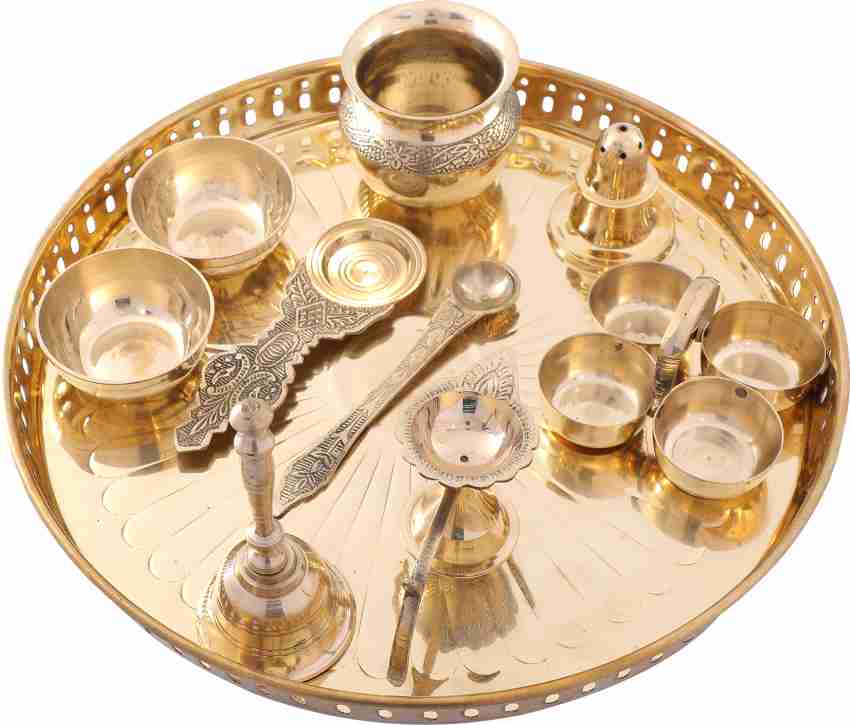 Brass Pooja Thali Multiple compartments – poojagallery