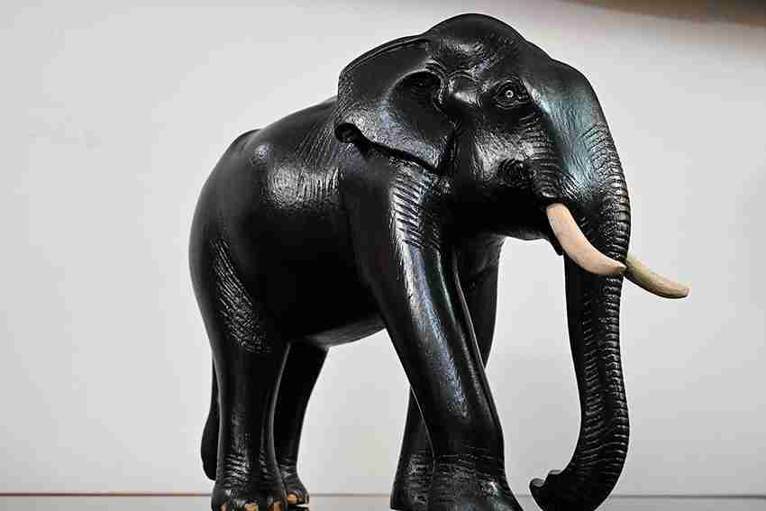 HOIVA Pack of 1 Wooden Elephant Statue showpiece Idol for Home