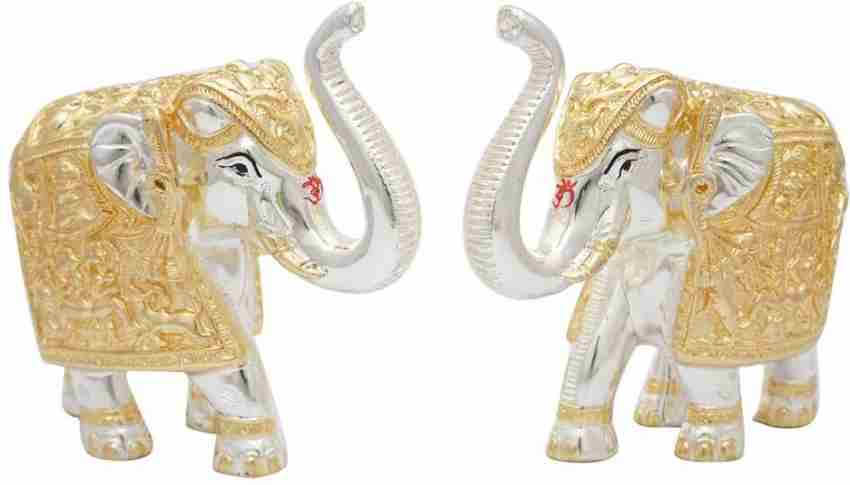 Products Pure Gold & Silver Coated Elephant Showpiece for Gifts Home D