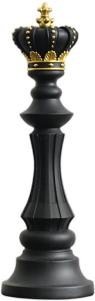 KING CHESS PIECE- BLACK, Matte Black Finish on Resin - accents