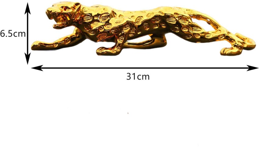Cheetah Statue Home Decor Leopard Sculpture Resin Sitting Cheetah Figurine  Desktop Table Top Ornament Decoration for Home Office-Gold Or Silver