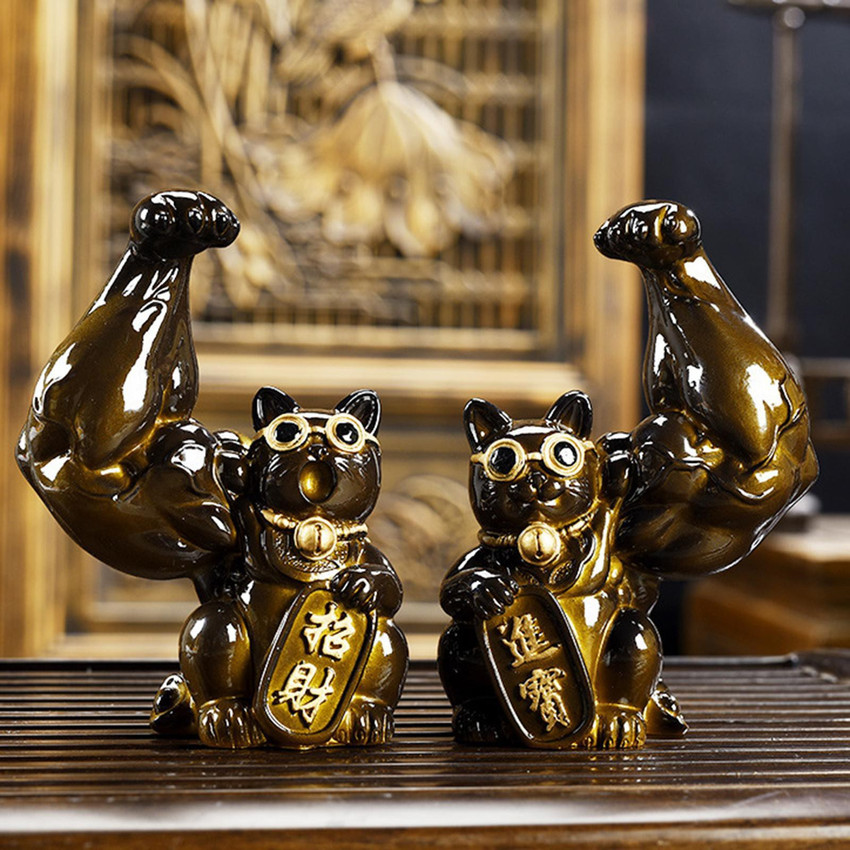 Feng shui lucky cat statues on sale
