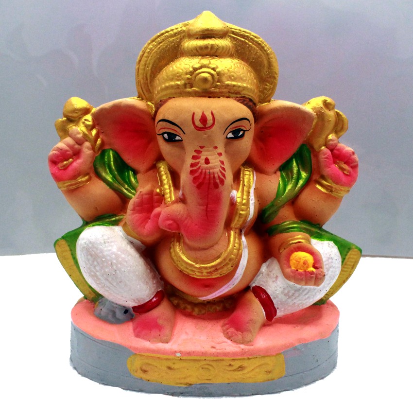 Lord Ganesh Murti Ganesha Idol Ganpati Bhagwan with Mushak Diya