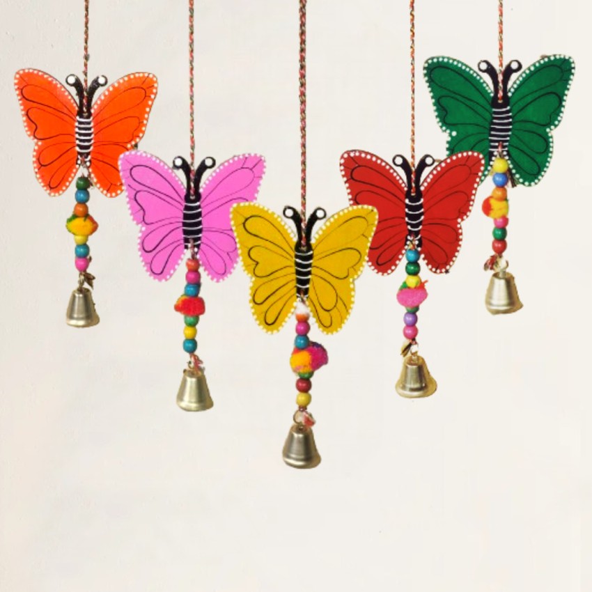 Buy Sohibe Colorful Butterfly Hanging Handmade Hand-Painted Latkan Garden  Decoration Living Room Balcony Indoor Outdoor Wall Decor Show Piece in  Wooden 24 Inches Online at Best Prices in India - JioMart.