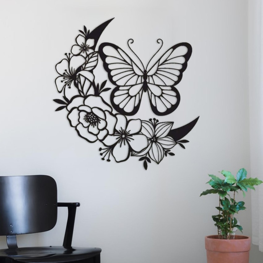 Hand Painted Metal Butterfly Wall Decor at Rs 850