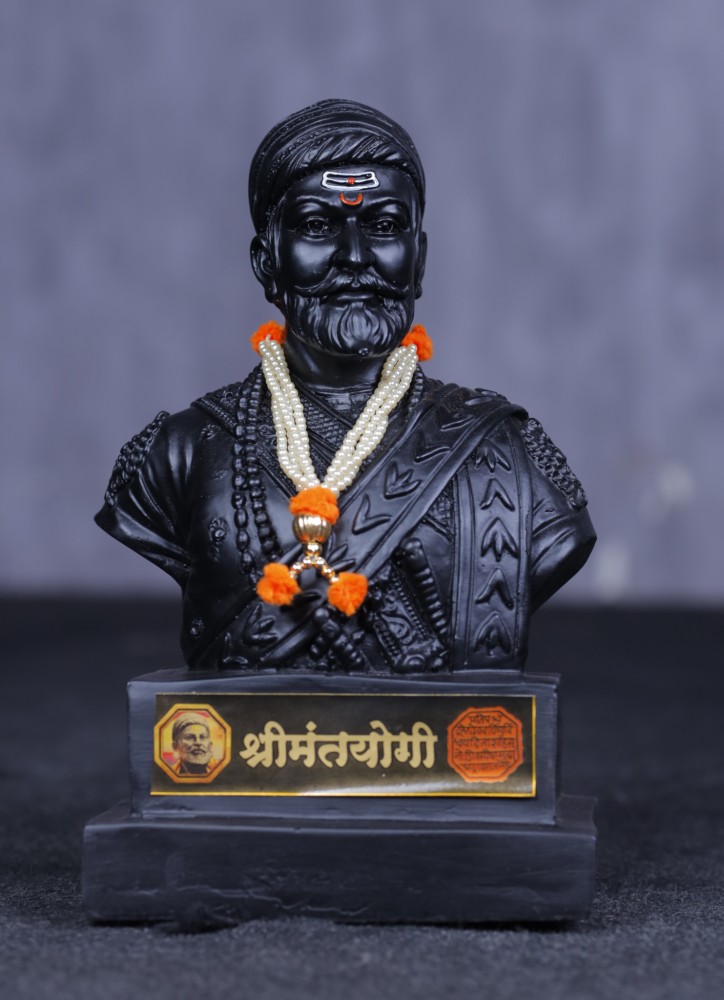 Fibre Black Fiber Shivaji Maharaj 3D Statue, For Interior Decor