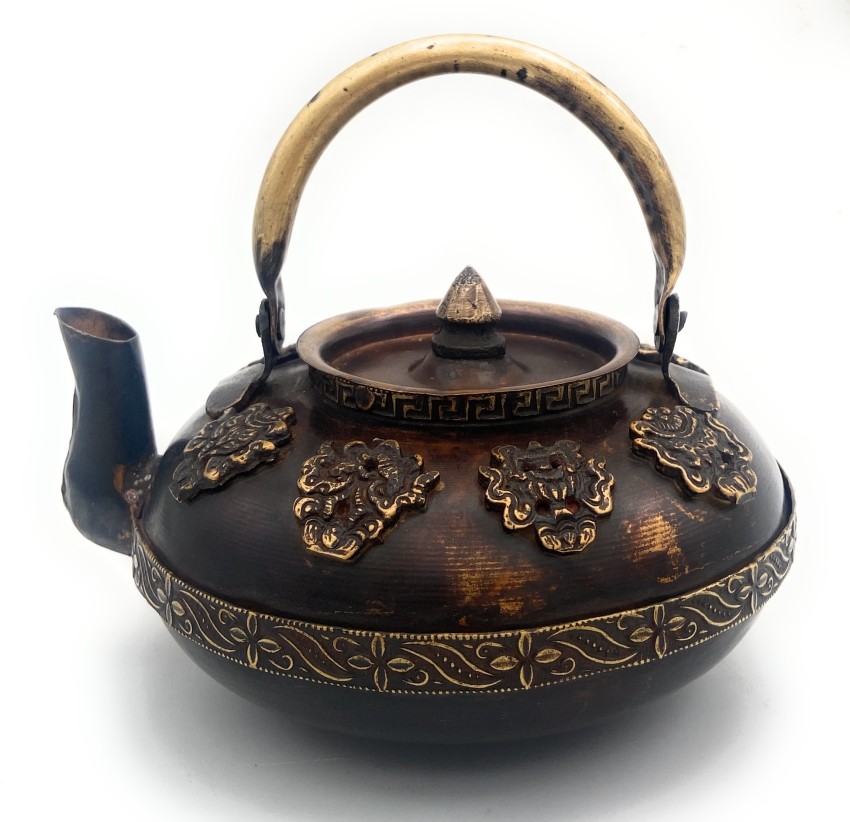 Indian Railway Station Style Old Brass Chai Kettle