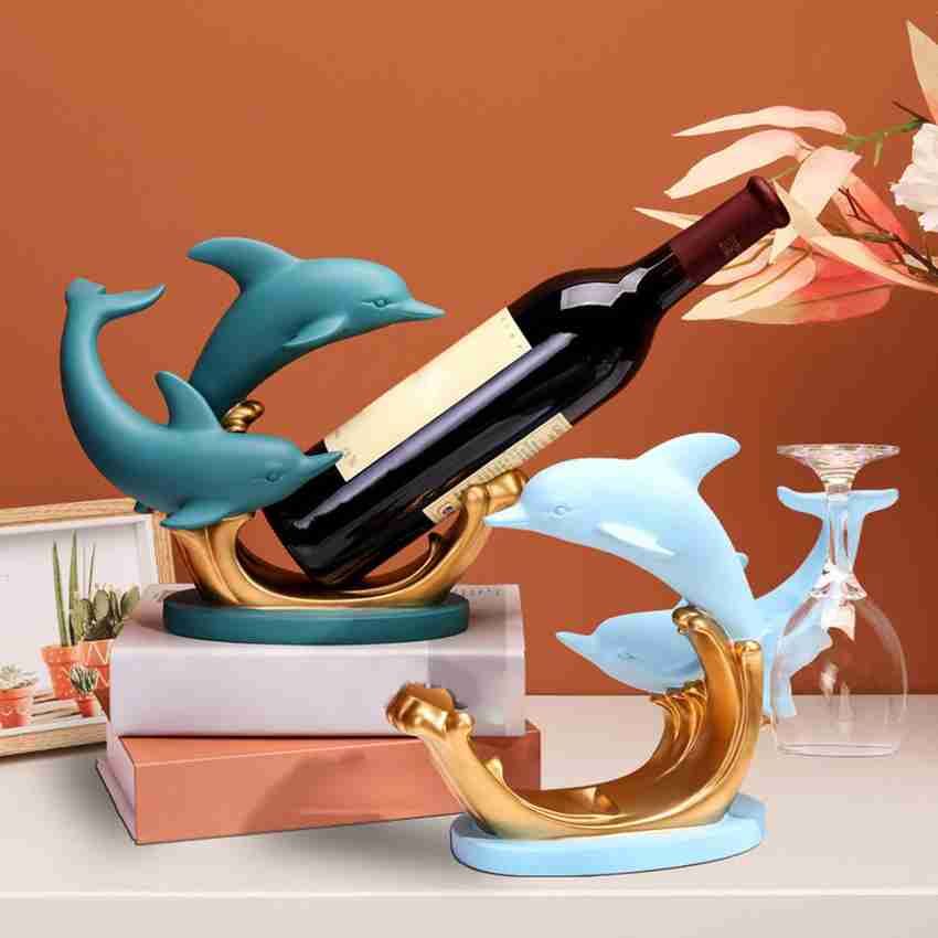 Lyla Dolphin Shape Wine Rack Tabletop Wine Bottle Holder for Wine Cabinet Decor Green Decorative Showpiece 10 cm Price in India Buy Lyla Dolphin Shape Wine Rack Tabletop Wine Bottle