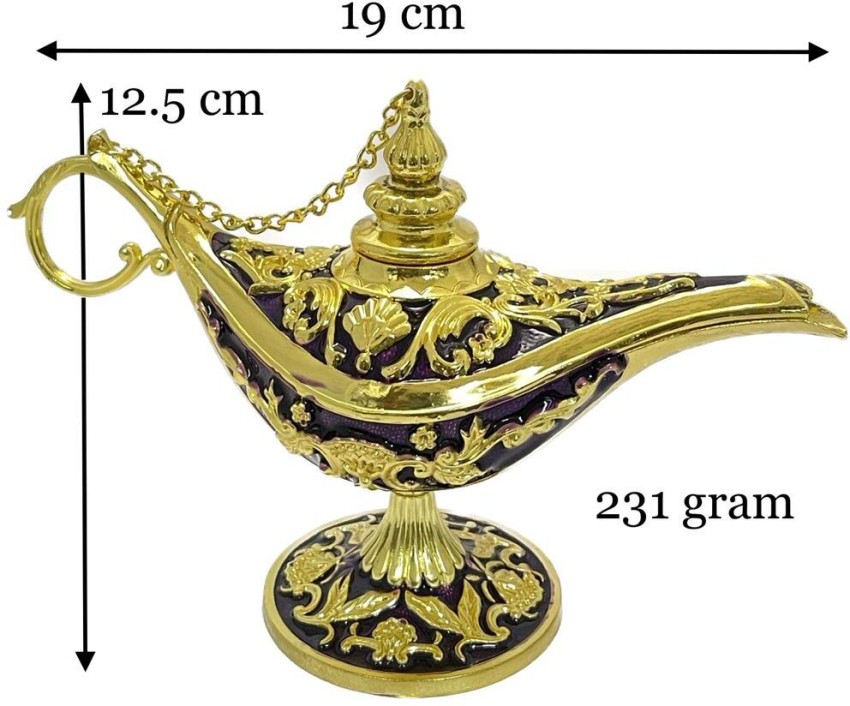 Indian Vintage Decoration Brass Aladdin Chirag Lamp Brass Genie