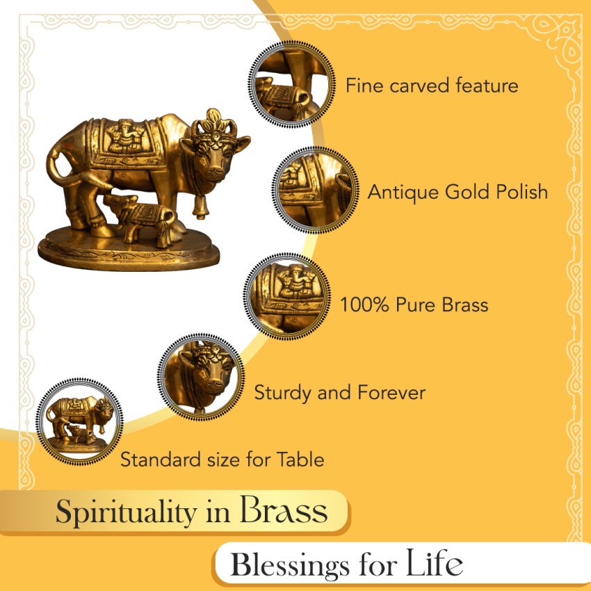 Ekhasa 100% Pure Brass Elephant Idol Showpiece Figurine Feng Shui