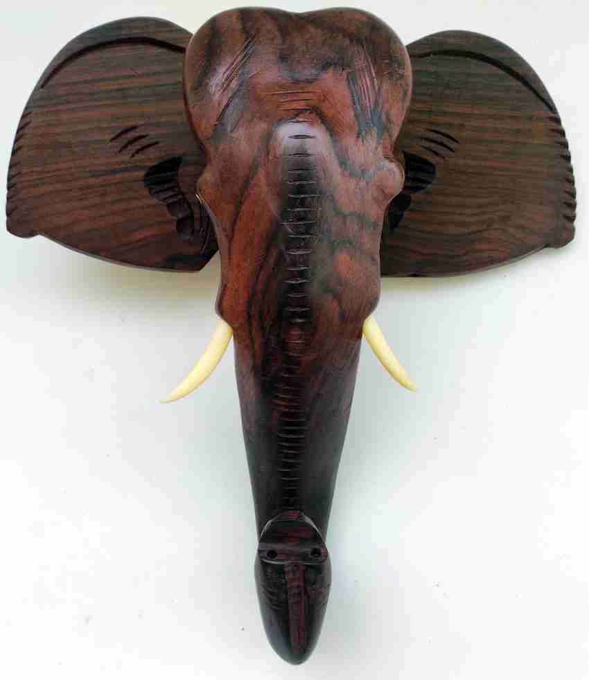 Devaa Rosewood Kerala Elephant Head Wall Hanging Handicraft Coat Hanger DLX 10 inches Decorative Showpiece 25 cm Price in India Buy Devaa Rosewood Kerala Elephant Head Wall Hanging Handicraft Coat Han...