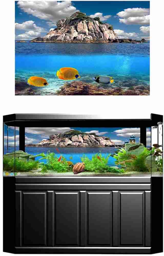 VOCOSTE 16.54x11.81, Aquarium Background Poster, Double-Sided Aquarium  Fish Tank Background Decor Sticker