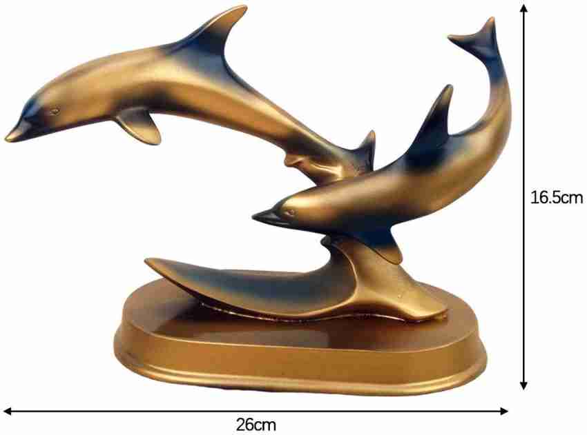 Lyla Dolphin Statue with Base Animal Figurine Ornament Shelf Decor