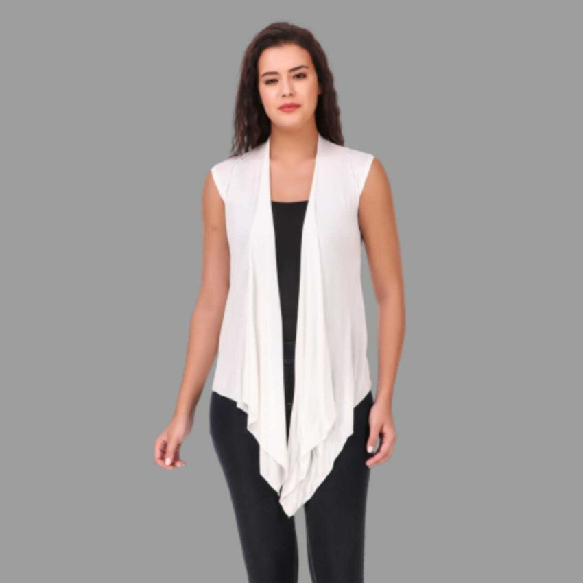 Sleeveless white shrug online